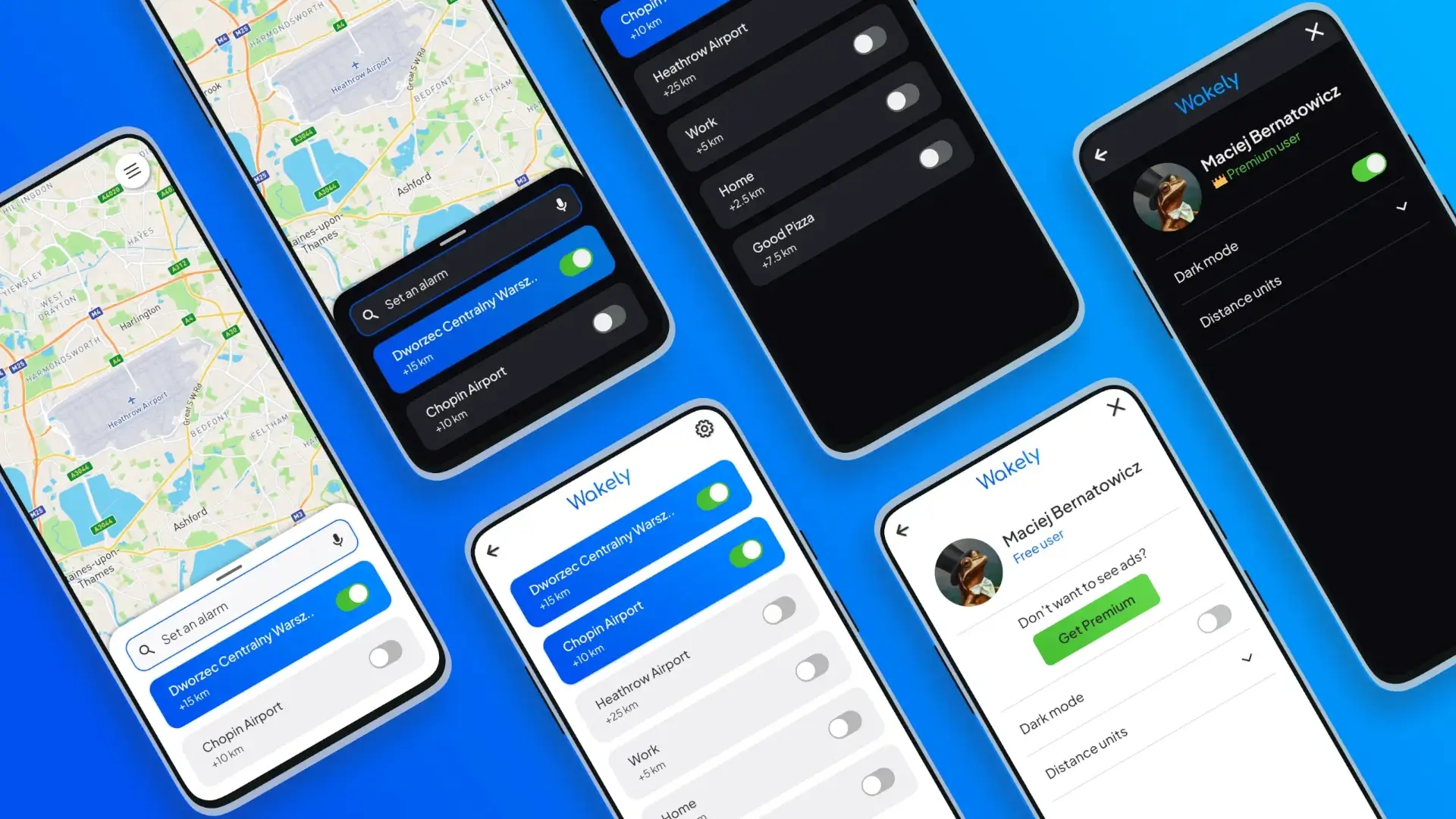 Showcase of the Wakely mobile app